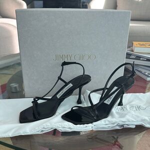 BRAND NEW Jimmy Choo Etana Liquid Metal Leather Heels